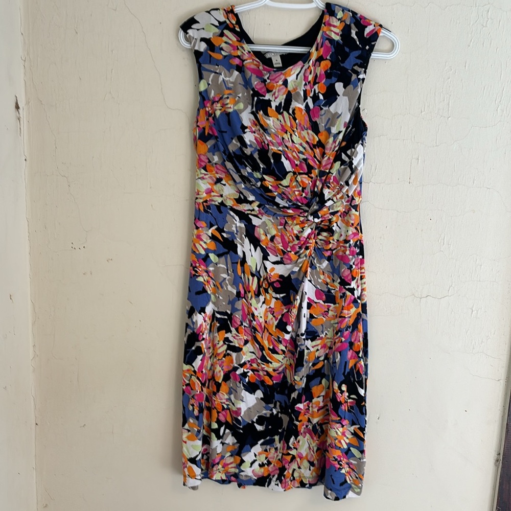 Dana Buchman sleeveless multi colored spring dress size S